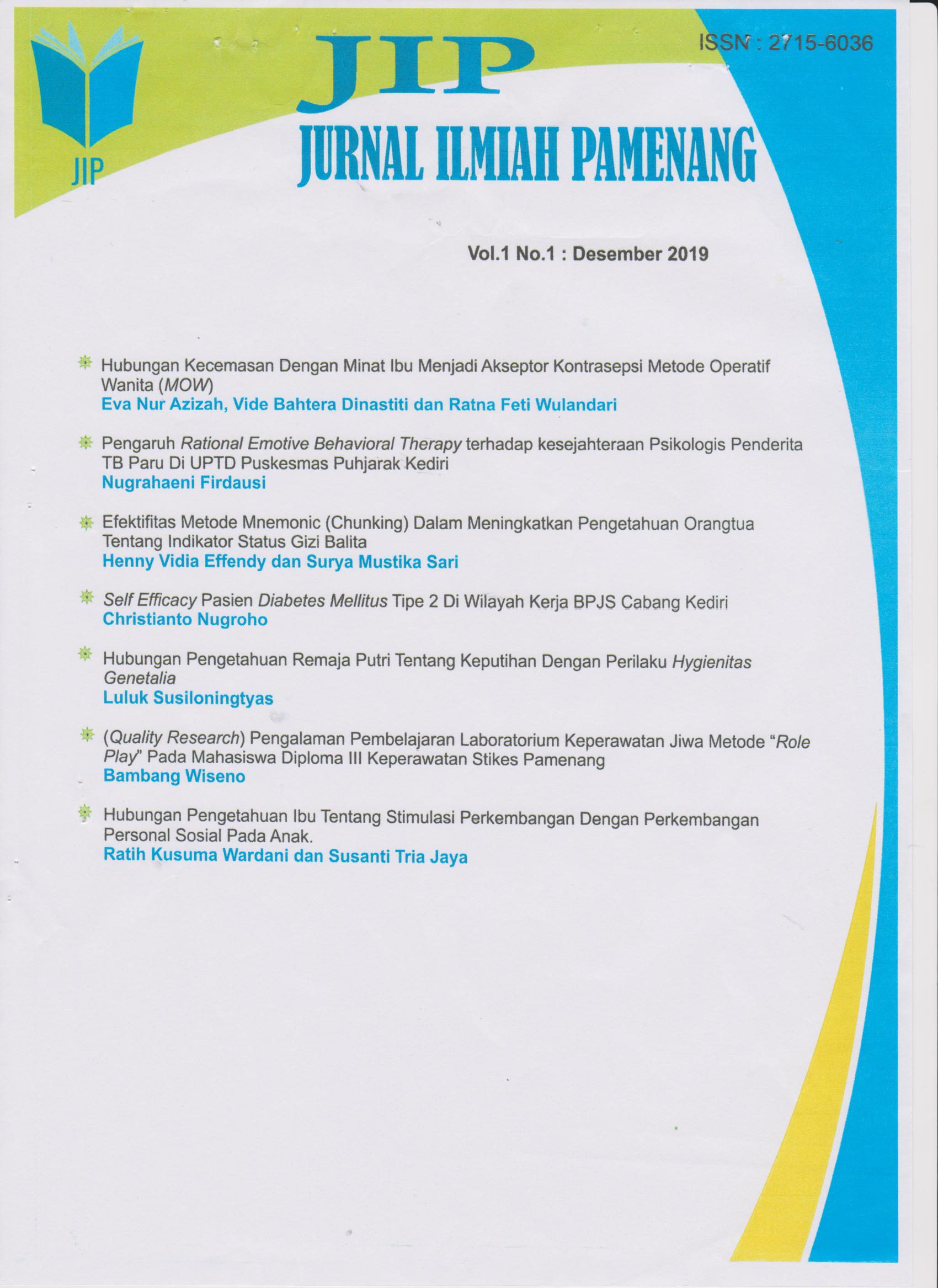(QUALITATIV RESEARCH) PENGALAMAN PEMBELAJARAN LABORATORIUM KEPERAWATAN JIWA METODE ROLE PLAY PADA MAHASISWA DIPLOMA III KEPERAWATAN STIKES PAMENANG